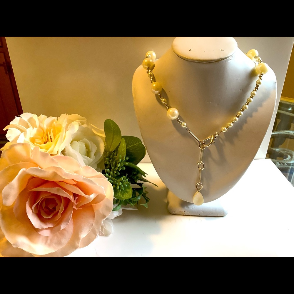 Handmade One of a kind Pearl and Silver necklace Very nice for a white party